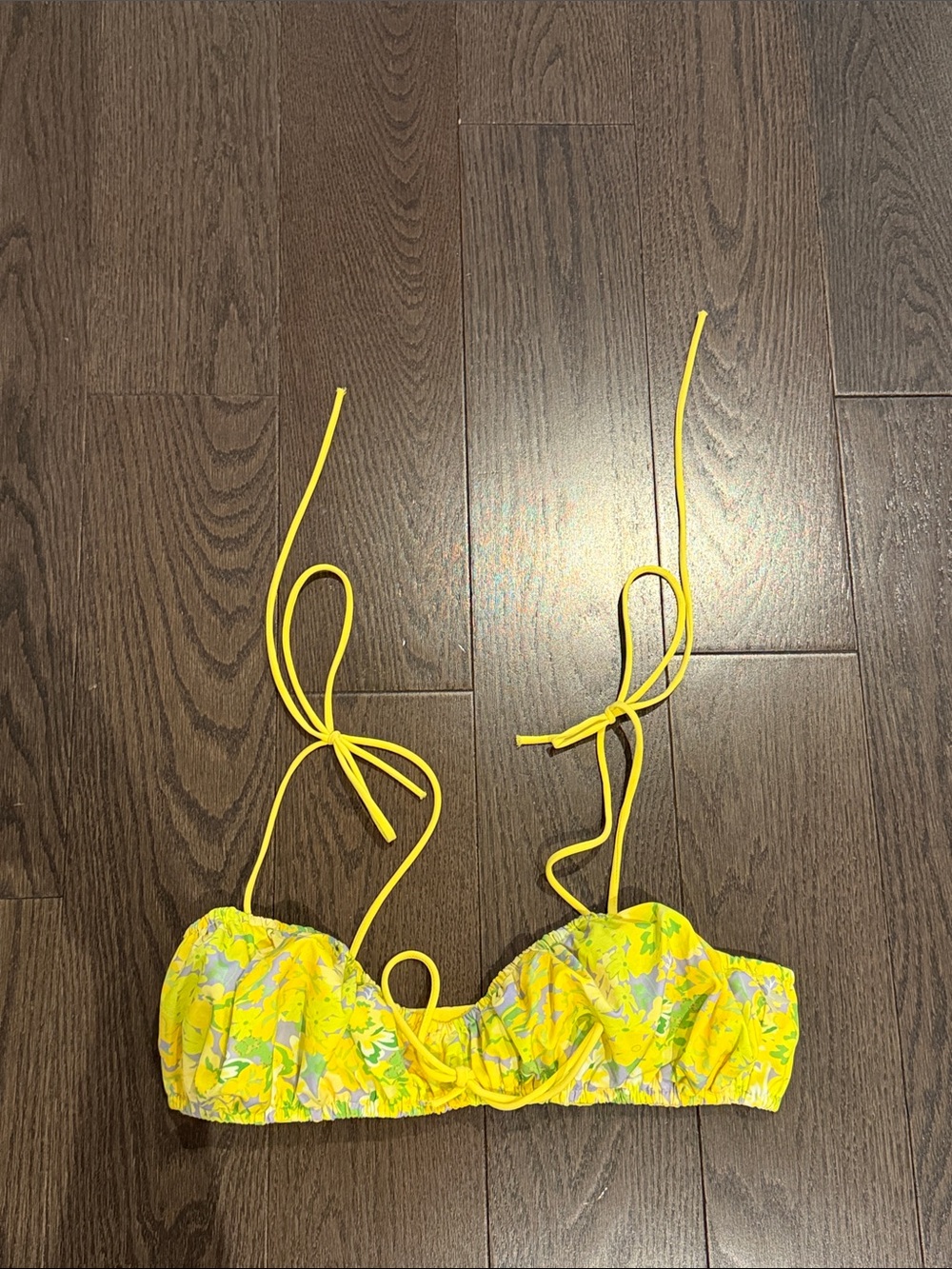 Strangers & Lovers yellow floral crop top Small